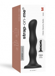 Черная насадка Strap-On-Me Dildo Geisha Balls size M - Strap-on-me - купить с доставкой во Владимире