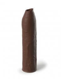 Коричневая насадка-удлинитель Uncut Silicone Penis Enhancer - 17,8 см. - Pipedream - во Владимире купить с доставкой