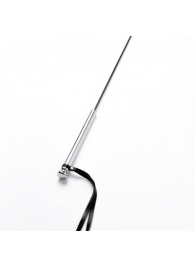 Черный кожаный стек с гладкой ручкой - 55 см. - Crazy Handmade - купить с доставкой во Владимире