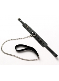 Черный ошейник с шипами и поводком - Crazy Handmade - купить с доставкой во Владимире