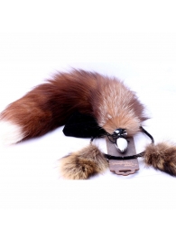 Игровой комплект: серебристая анальная пробка с пушистым хвостом и ободок-ушки - Crazy Handmade - купить с доставкой во Владимире