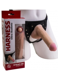 Страпон Harness из двух предметов: трусики с плугом и насадка-фаллос - 17 см. - LOVETOY (А-Полимер) - купить с доставкой во Владимире