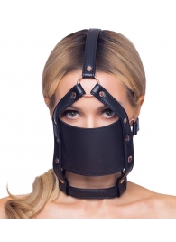 Черный намордник с кляпом-шаром Head Harness With A Gag - Orion - купить с доставкой во Владимире