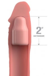Телесная насадка-удлинитель 2 Inch Silicone X-tension with Strap - 20,3 см. - Pipedream - во Владимире купить с доставкой
