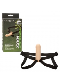 Телесный фаллопротез из силикона Extension with Harness - 15,75 см. - California Exotic Novelties - купить с доставкой во Владимире