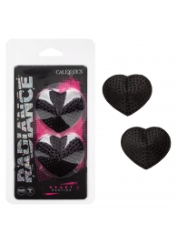 Черные пэстисы в форме сердечек Heart Pasties - California Exotic Novelties - купить с доставкой во Владимире