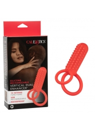 Красное эрекционное кольцо Silicone Rechargeable Vertical Dual Enhancer - California Exotic Novelties - во Владимире купить с доставкой