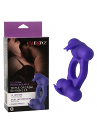 Фиолетовое эрекционное виброкольцо с двумя моторами Silicone Rechargeable Triple Orgasm Enhancer - California Exotic Novelties - во Владимире купить с доставкой