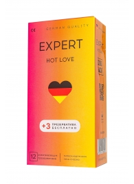 Презервативы EXPERT Hot Love с разогревающим эффектом - 12 шт.(+3 в подарок) - Expert - купить с доставкой во Владимире