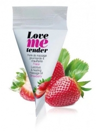 Съедобное согревающее массажное масло Love Me Tender Strawberry с ароматом клубники - 10 мл. - Love to Love - купить с доставкой во Владимире