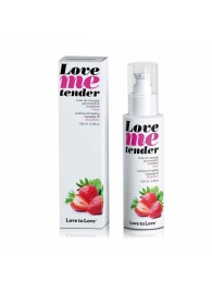 Съедобное согревающее массажное масло Love Me Tender Strawberry с ароматом клубники - 100 мл. - Love to Love - купить с доставкой во Владимире