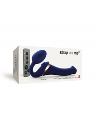 Синий безремневой страпон Multi Orgasm Size S с клиторальной стимуляцией - Strap-on-me - купить с доставкой во Владимире