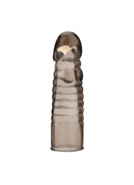 Дымчатая насадка-удлинитель Ribbed Realistic Penis Enhancing Sleeve Extension - 15,2 см. - BlueLine - во Владимире купить с доставкой