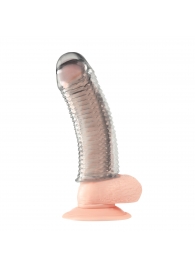 Текстурированная насадка на пенис Clear Textured Penis Enhancing Sleeve Extension - 16,5 см. - BlueLine - во Владимире купить с доставкой