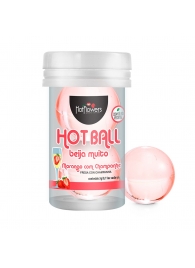 Лубрикант на масляной основе Hot Ball Beija Muito с ароматом клубники и шампанского (2 шарика по 3 гр.) - HotFlowers - купить с доставкой во Владимире