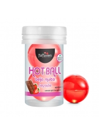 Лубрикант на масляной основе Hot Ball Beija Muito с ароматом шоколада и клубники (2 шарика по 3 гр.) - HotFlowers - купить с доставкой во Владимире