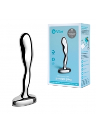 Стальной стимулятор простаты Stainless Steel Prostate Plug - 11,5 см. - b-Vibe - во Владимире купить с доставкой