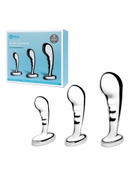 Набор из 3 стальных стимуляторов простаты Stainless Steel P-spot Training Set - b-Vibe - во Владимире купить с доставкой