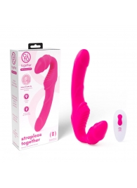 Розовый безремневой страпон на радиоуправлении Strapless Together - 22 см. - Together Toy - купить с доставкой во Владимире