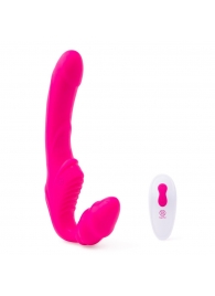 Розовый безремневой страпон на радиоуправлении Strapless Together - 22 см. - Together Toy - купить с доставкой во Владимире