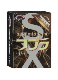 Суженные к основанию презервативы Sagami Xtreme COBRA - 3 шт. - Sagami - купить с доставкой во Владимире