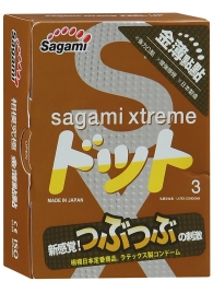 Презервативы Sagami Xtreme FEEL UP с точечной текстурой и линиями прилегания - 3 шт. - Sagami - купить с доставкой во Владимире