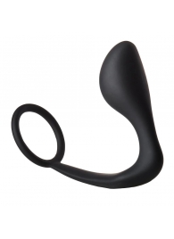 Черное эрекционное кольцо с анальной пробкой Anal Plug With Cockring - Dream Toys - во Владимире купить с доставкой