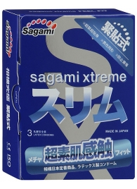 Розовые презервативы Sagami Xtreme FEEL FIT 3D - 3 шт. - Sagami - купить с доставкой во Владимире