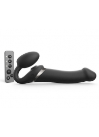 Черный безремневой страпон Multi Orgasm Size L с клиторальной стимуляцией - Strap-on-me - купить с доставкой во Владимире