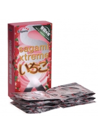 Презервативы Sagami Xtreme Strawberry c ароматом клубники - 10 шт. - Sagami - купить с доставкой во Владимире