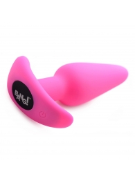 Розовая анальная вибропробка с пультом ДУ 21X Remote Control Vibrating Silicone Butt Plug - 10,4 см. - XR Brands