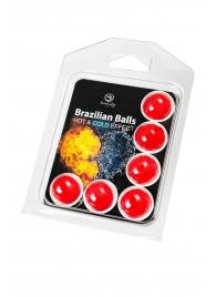 Набор из 6 шариков с массажным маслом Brazilian Balls с охлаждающим и разогревающим эффектом - Secret Play - купить с доставкой во Владимире