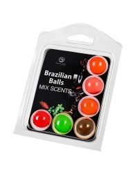 Набор из 6 шариков с ароматизированными массажными маслами Brazilian Balls - Secret Play - купить с доставкой во Владимире