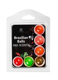 Набор из 6 шариков с ароматизированными массажными маслами Brazilian Balls - Secret Play - купить с доставкой во Владимире