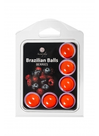 Набор из 6 шариков с массажным маслом Brazilian Balls с ароматом ягод - Secret Play - купить с доставкой во Владимире