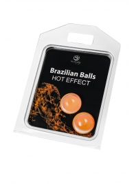 Набор из 2 шариков с массажным маслом Brazilian Balls с разогревающим эффектом - Secret Play - купить с доставкой во Владимире