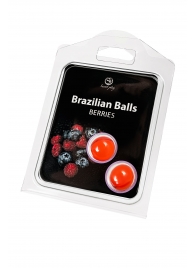 Набор из 2 шариков с массажным маслом Brazilian Balls с ароматом ягод - Secret Play - купить с доставкой во Владимире