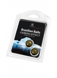 Набор из 2 шариков с массажным маслом Brazilian Balls с ледяным эффектом - Secret Play - купить с доставкой во Владимире