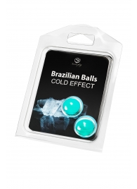 Набор из 2 шариков с массажным маслом Brazilian Balls с охлаждающим эффектом - Secret Play - купить с доставкой во Владимире