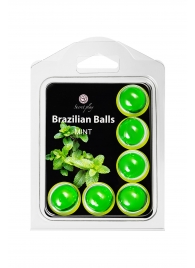 Набор из 6 шариков с массажным маслом Brazilian Balls с ароматом мяты - Secret Play - купить с доставкой во Владимире