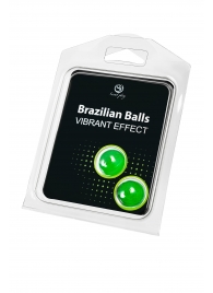 Набор из 2 шариков с массажным маслом Brazilian Balls с эффектом вибрации - Secret Play - купить с доставкой во Владимире