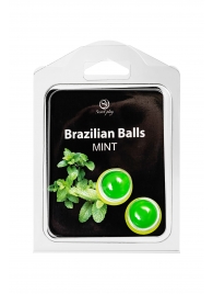 Набор из 2 шариков с массажным маслом Brazilian Balls с ароматом мяты - Secret Play - купить с доставкой во Владимире