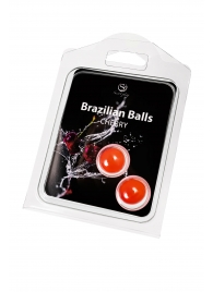 Набор из 2 шариков с массажным маслом Brazilian Balls с ароматом вишни - Secret Play - купить с доставкой во Владимире