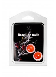 Набор из 2 шариков с массажным маслом Brazilian Balls с ароматом вишни - Secret Play - купить с доставкой во Владимире