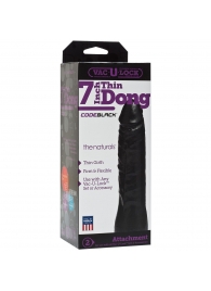 Насадка-фаллоимитатор для страпон-систем Vac-U-Lock CodeBlack 7 Inch Thin Dong - 18,3 см. - Doc Johnson - купить с доставкой во Владимире