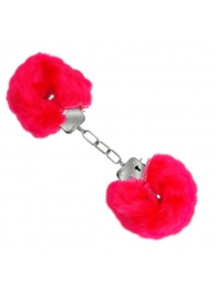 Красные меховые наручники Love с ключиками - Baile - купить с доставкой во Владимире