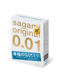 Увлажнённые презервативы Sagami Original 0.01 Extra Lub - 2 шт. - Sagami - купить с доставкой во Владимире