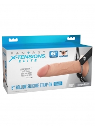 Полый страпон на ремнях 6’’ Hollow Silicone Strap-on - Pipedream - купить с доставкой во Владимире