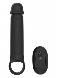 Черная насадка-удлинитель с вибрацией Vibrating Extender With Remote - Dream Toys - во Владимире купить с доставкой