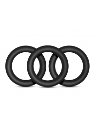 Набор из 3 черных эрекционных колец Black Small Penis Rings - Blush Novelties - во Владимире купить с доставкой